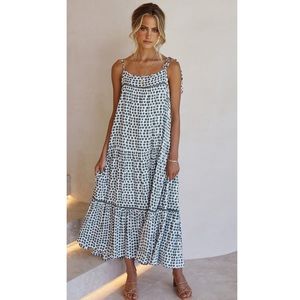NWT - Journi Polka Maxi Dress • White/Green